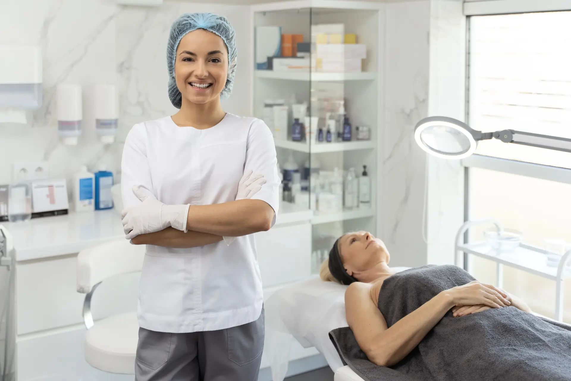 The welcoming treatment space at Flawless Derma Centre in Winnipeg